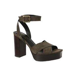 Franco Sarto Marta suede wooden heeled platform shoes 8.5 new with box